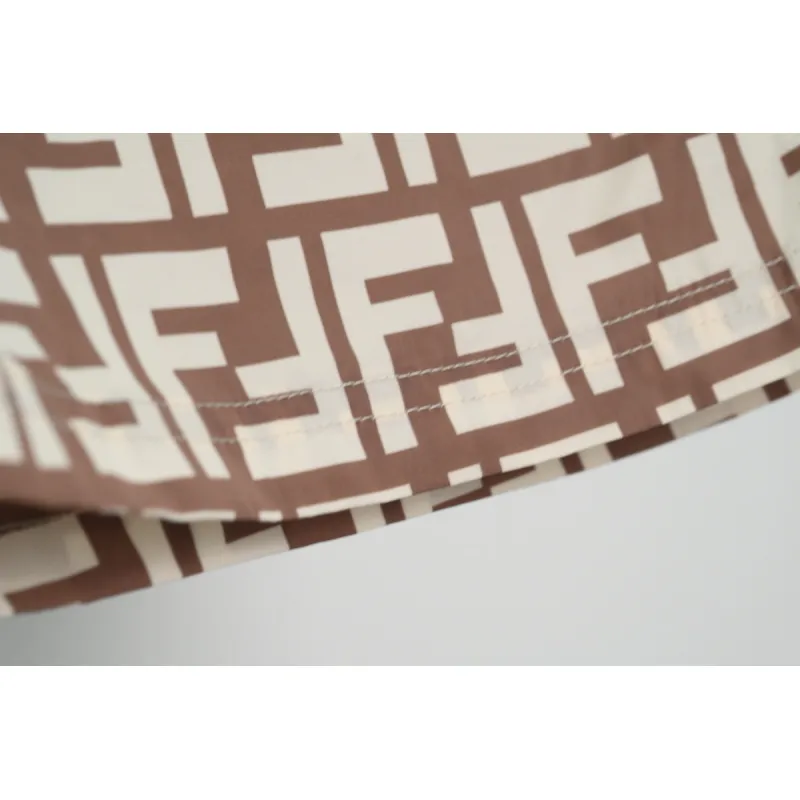 Fendi Fabric Swim Shorts Beige CK AA9BN
