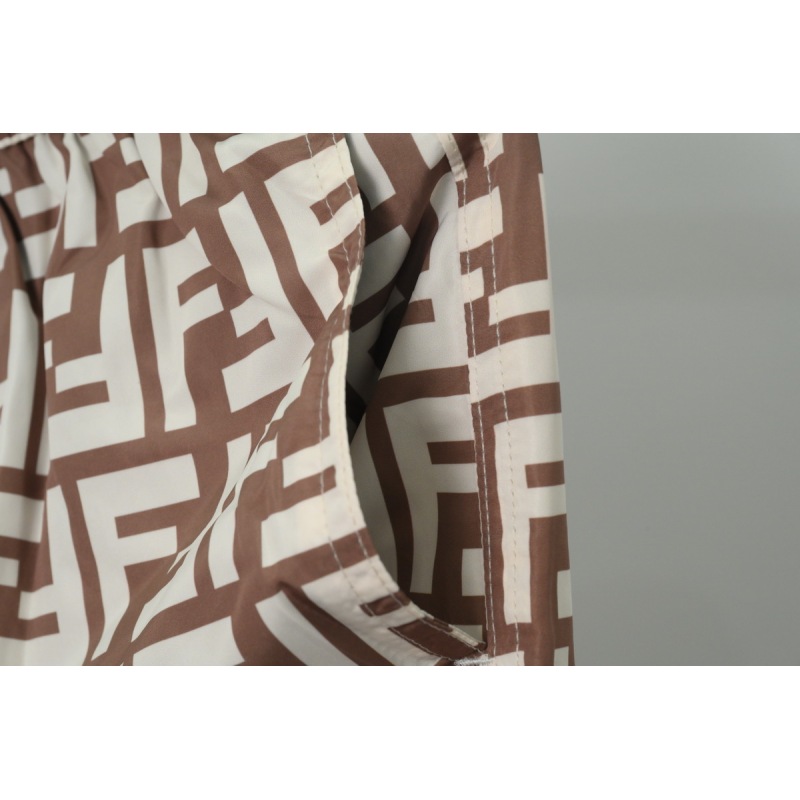 Fendi Fabric Swim Shorts Beige CK AA9BN