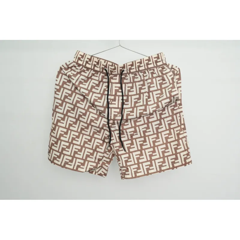 Fendi Fabric Swim Shorts Beige CK AA9BN