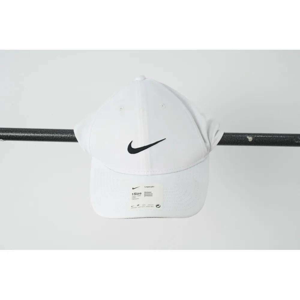 [add one] nike swoosh peaked cap white ck0708