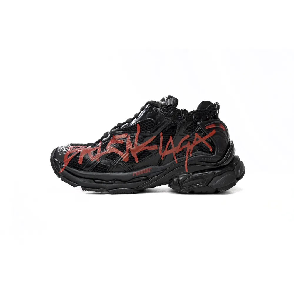 【flash sale】balenciaga runner graffiti black red 677402 w3rb1 0102