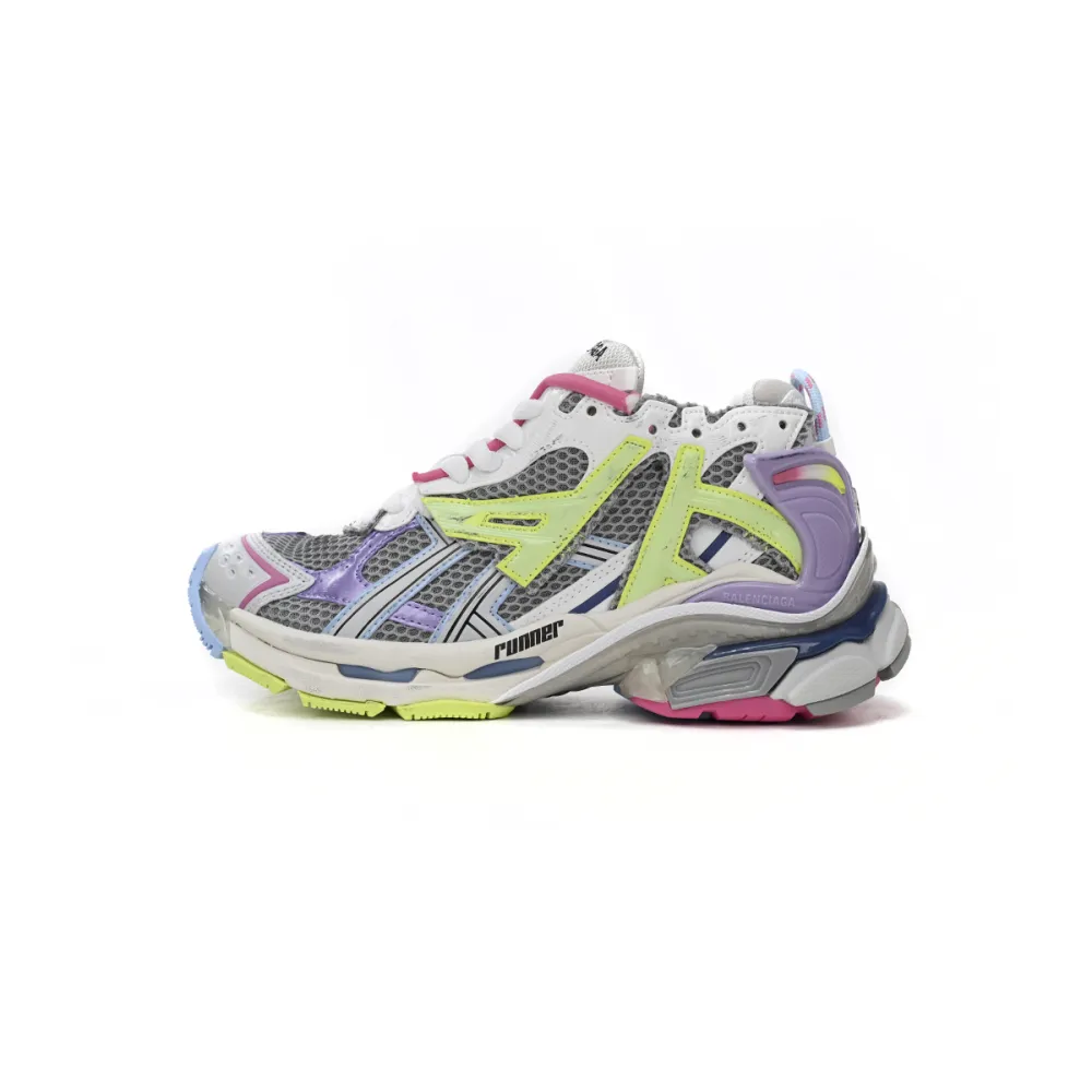 balenciaga runner leather free grey light purple neon yellow white 677402 w3rh5 0308