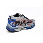 Balenciaga Runner White And Blue Printing 677402 W3RB6 1264