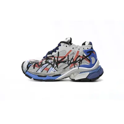 Balenciaga Runner White And Blue Printing 677402 W3RB6 1264 01