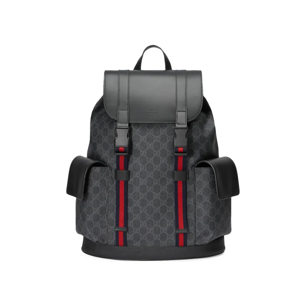 g*u*i soft backpack gg supreme blue/red web black/grey