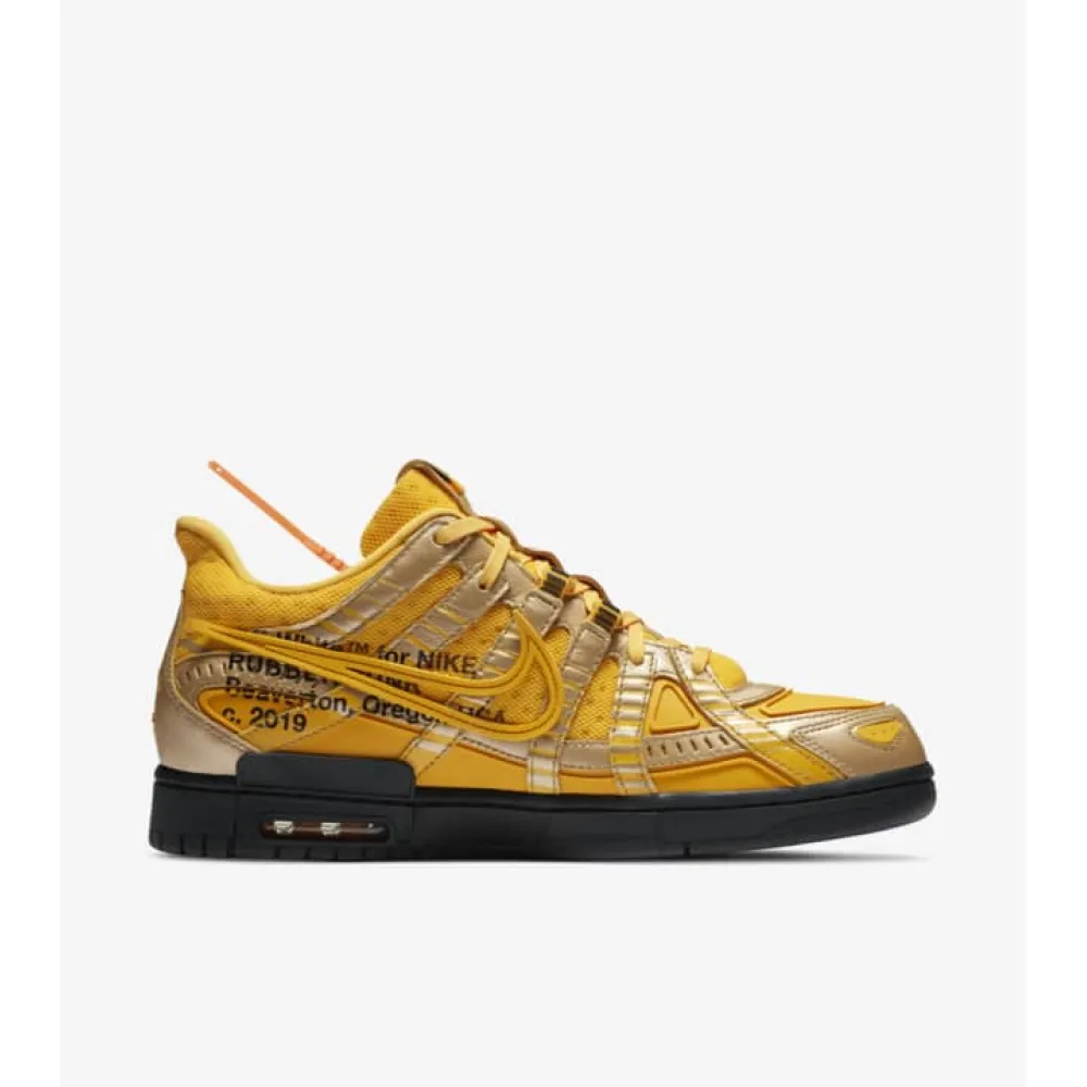 ljr batch nike air rubber dunk off-white university gold cu6015-700
