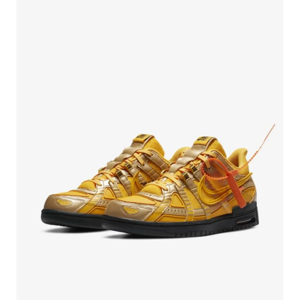 ljr batch nike air rubber dunk off-white university gold cu6015-700