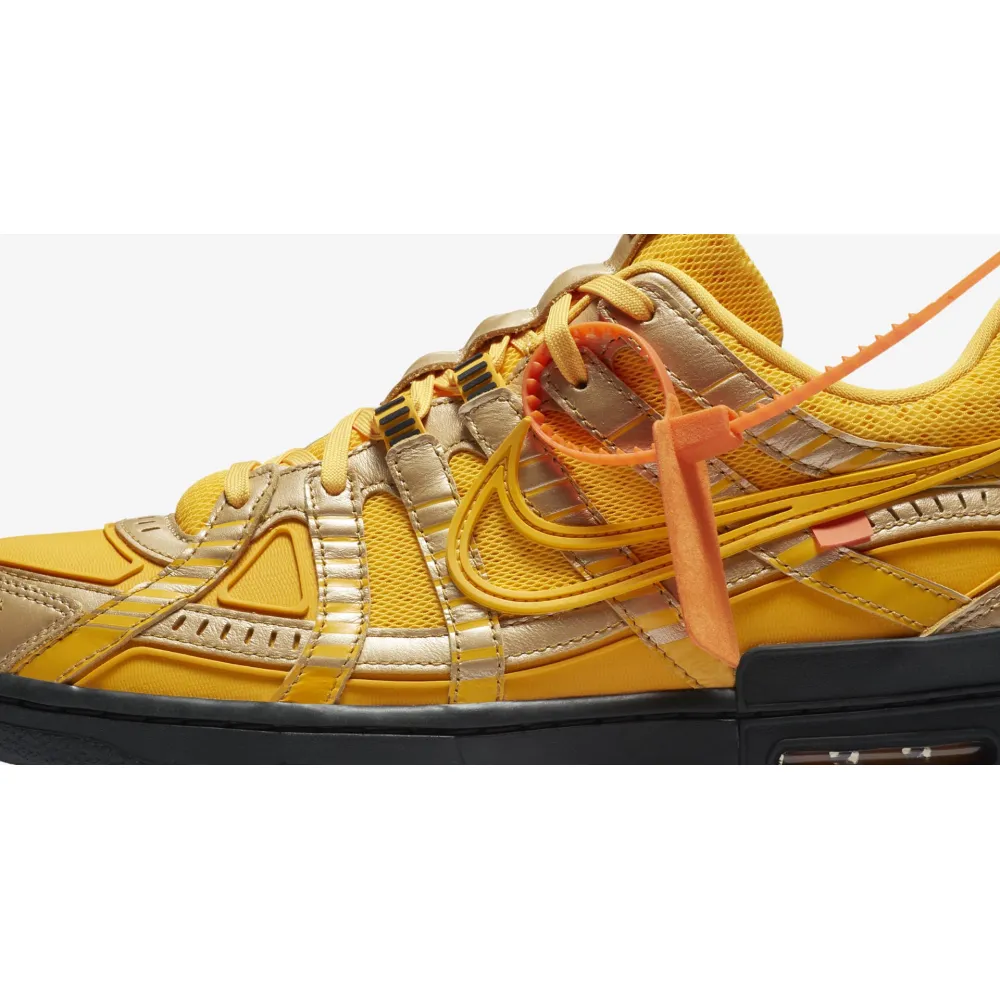 ljr batch nike air rubber dunk off-white university gold cu6015-700