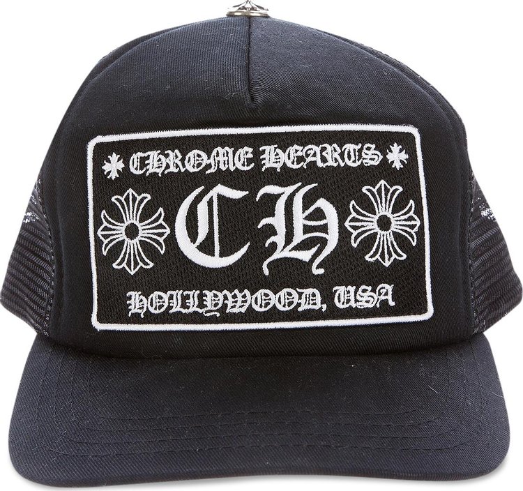 [Add One] Chrome Hearts CH Hollywood Trucker Hat Black/Black CK0723