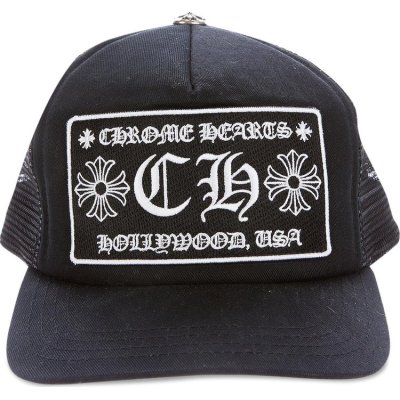 [Add One] Chrome Hearts CH Hollywood Trucker Hat Black/Black CK0723 01