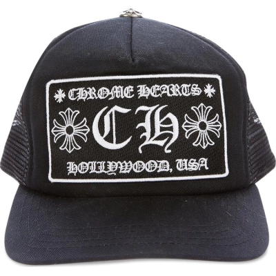 [Add One] Chrome Hearts CH Hollywood Trucker Hat Black/Black CK0723 01