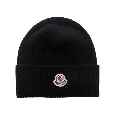 [Add One] Moncler Wool Cashmere Hat Beanies Black CK0723 01