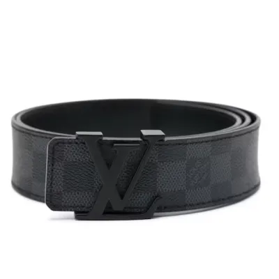 [Add One] Louis Vuitton Belt Initiales Damier Graphite Black/Grey CK0725 01