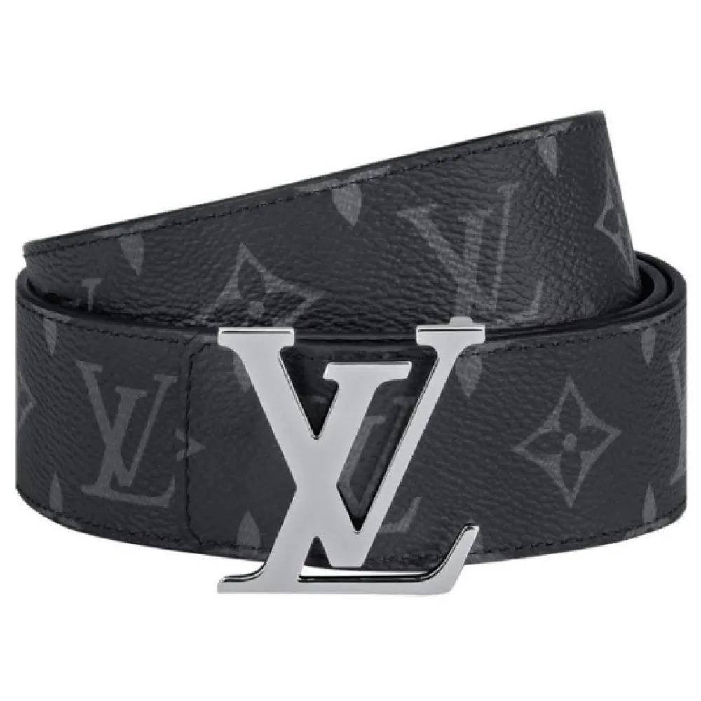 [Add One] Louis Vuitton Calfskin Monogram Eclipse LV Initiales Belt CK0725