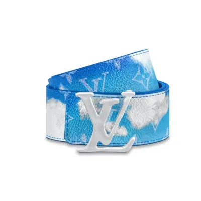 [Add One] Louis Vuitton Shape Reversible Belt CloudsMonogram 40MM Blue CK0725 01