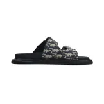 Dior Aqua Sandal Beige and Black Dior Oblique Jacquard 3SA135ZSA_H561