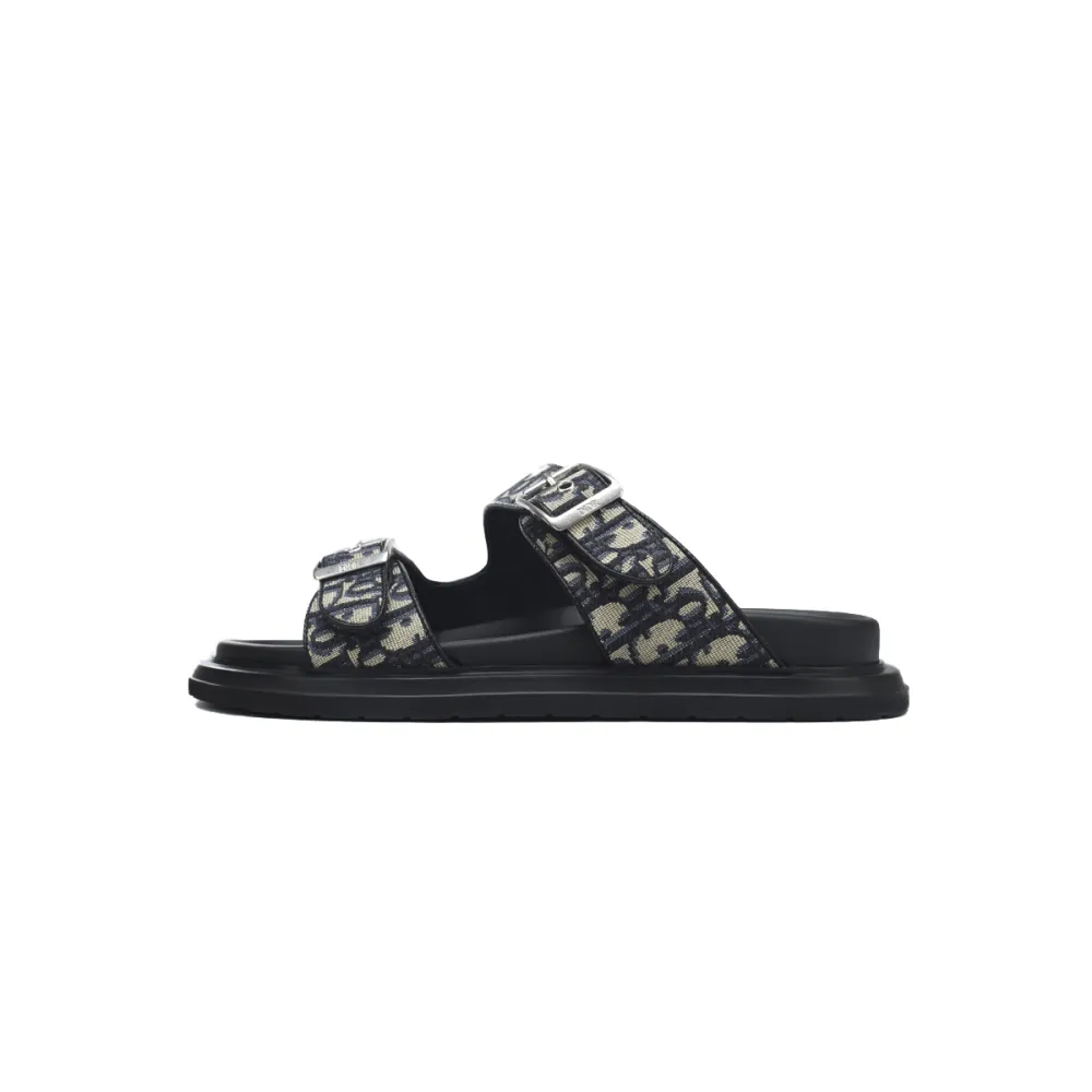 dior aqua sandal beige and black dior oblique jacquard 3sa135zsa_h561