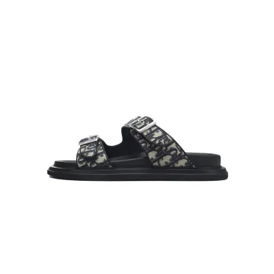 Dior Aqua Sandal Beige and Black Dior Oblique Jacquard 3SA135ZSA_H561 01
