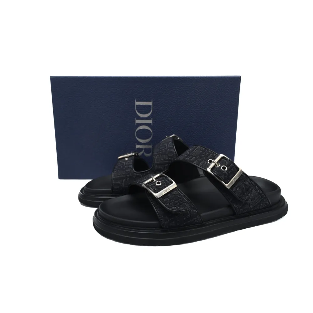 dior aqua sandal black dior oblique jacquard 3sa135zsa_h969