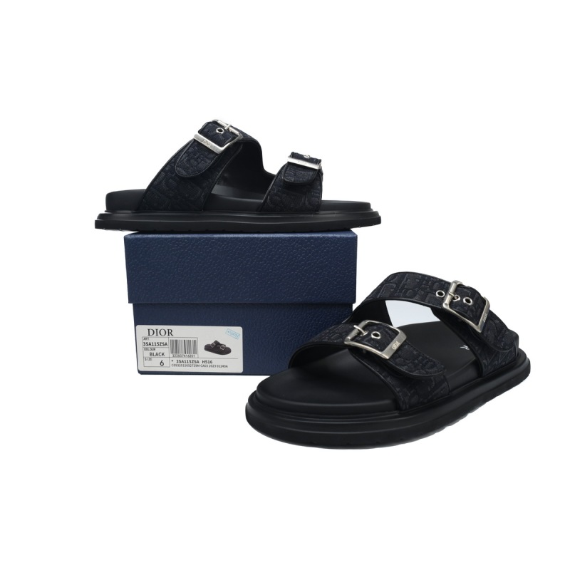 Dior Aqua Sandal Black Dior Oblique Jacquard 3SA135ZSA_H969