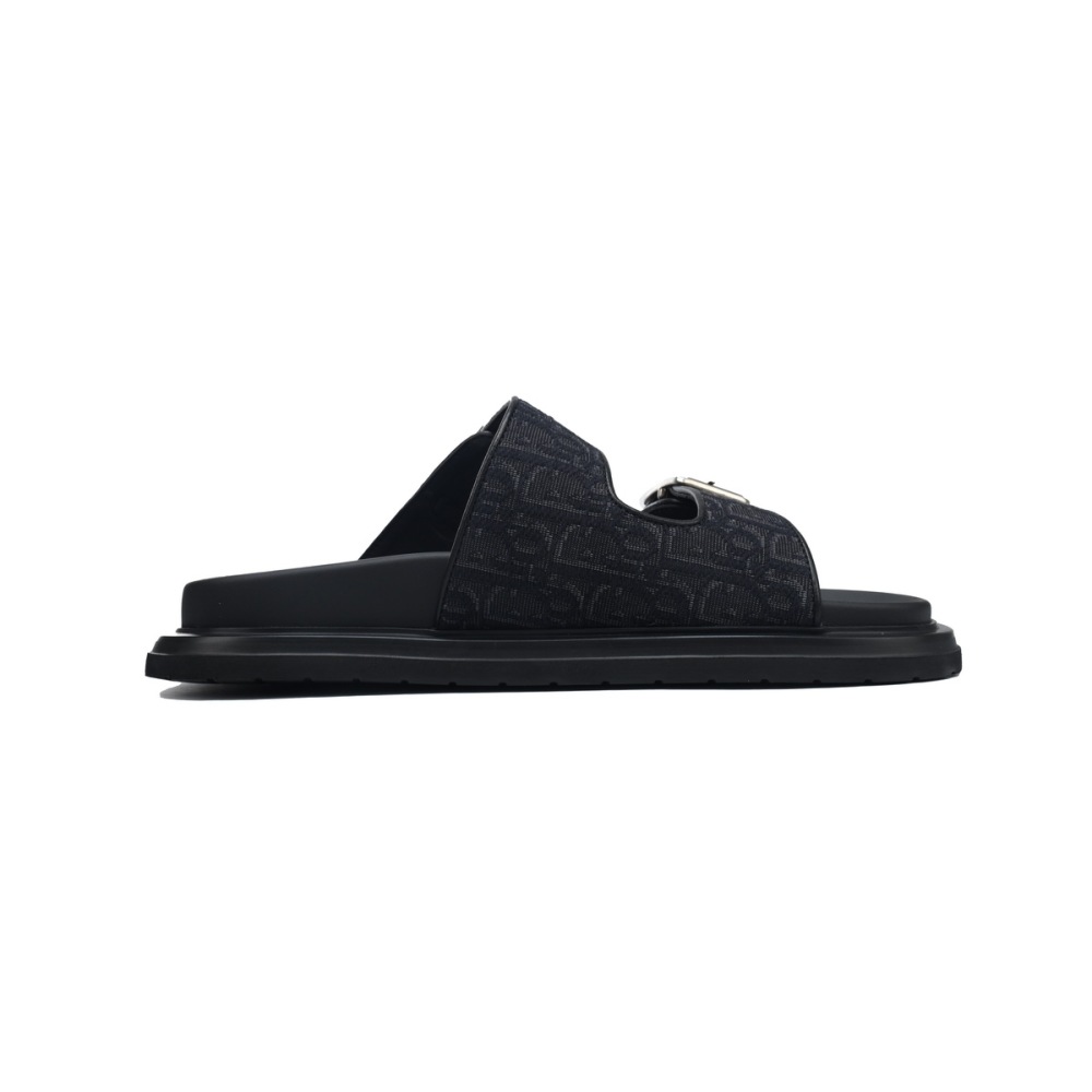Dior Aqua Sandal Black Dior Oblique Jacquard 3SA135ZSA_H969
