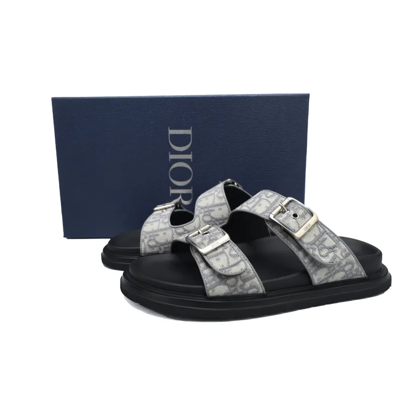 Dior Aqua Sandal Deep Gray Dior Oblique Jacquard 3SA135ZSA_H557