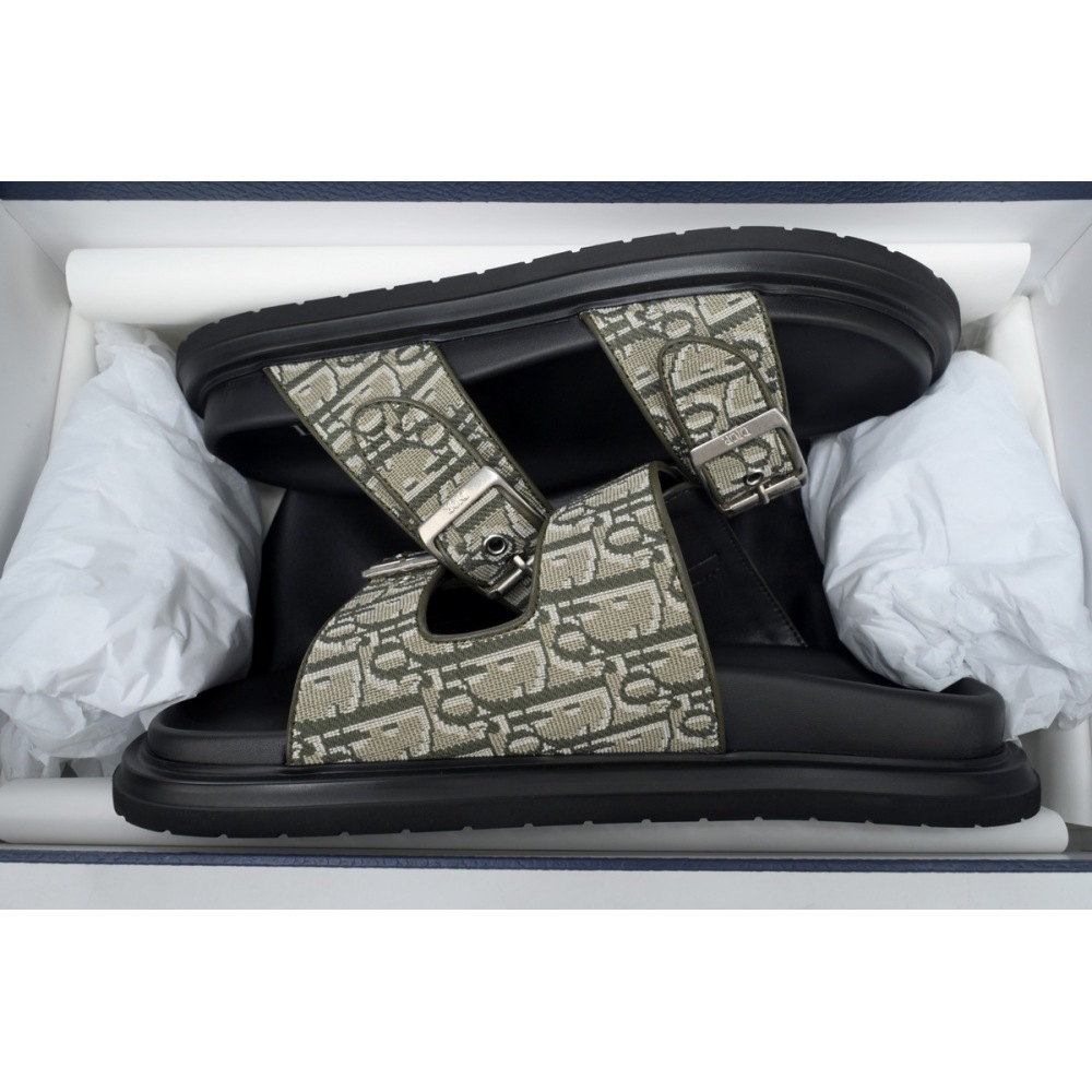 Dior Aqua Sandal Khaki Dior Oblique Jacquard 3SA135ZSA_H603