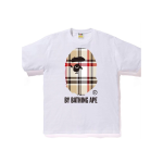 BAPE A Bathing Ape Check by Bathing Tee White/Beige