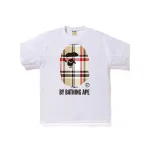 BAPE A Bathing Ape Check by Bathing Tee White/Beige