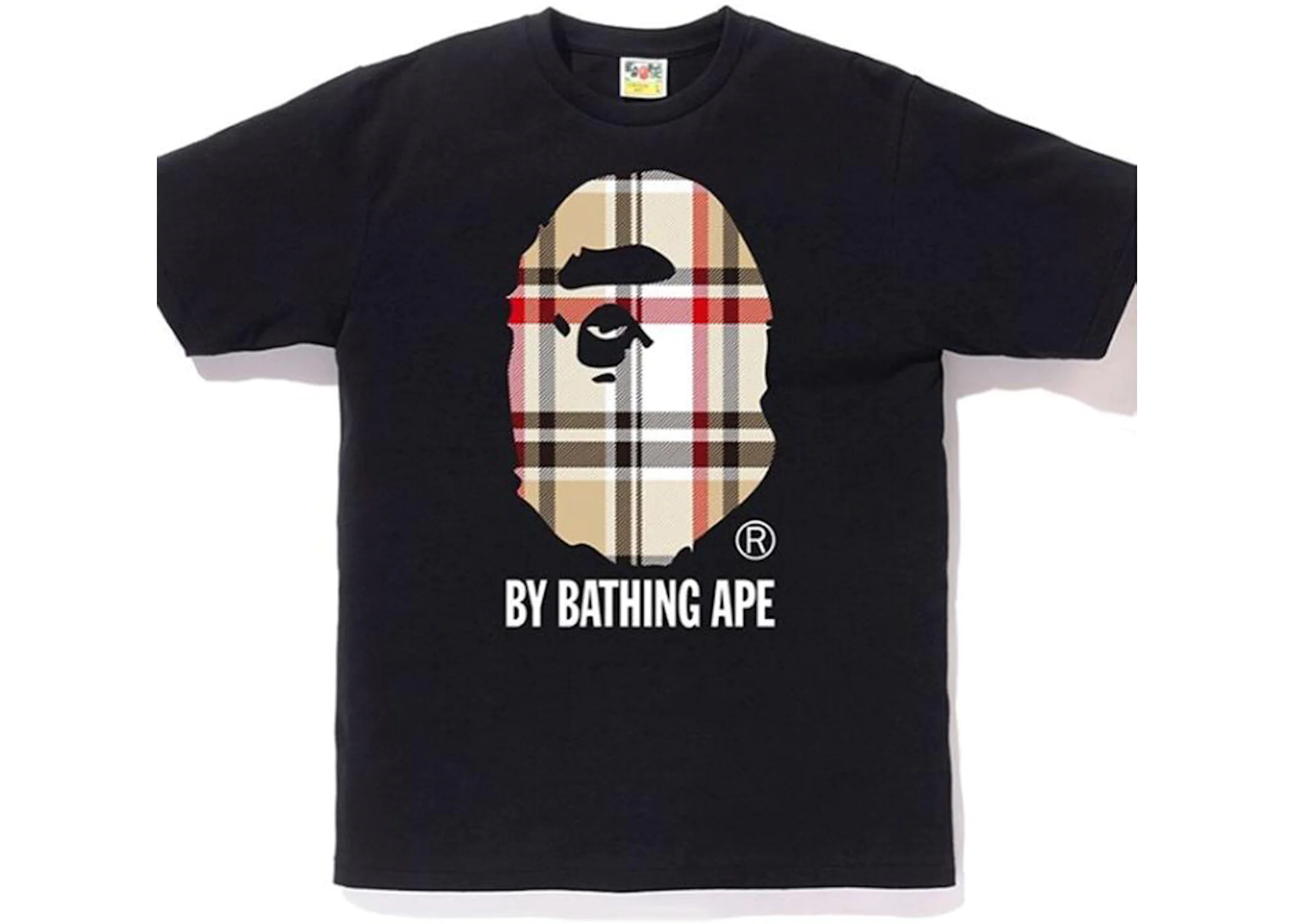 BAPE A Bathing Ape Check by Bathing Tee White/Beige