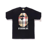 BAPE A Bathing Ape Check by Bathing Tee White/Beige