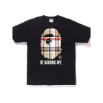 BAPE A Bathing Ape Check by Bathing Tee White/Beige