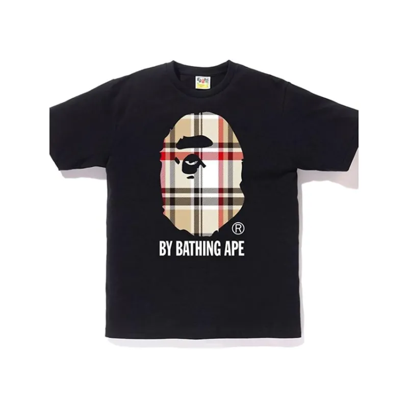 BAPE A Bathing Ape Check by Bathing Tee White/Beige