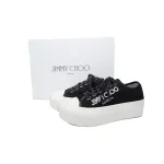 Jimmy Choo Palma Maxi Black and Latte Canvas Platform Trainers (Women) PALMAMAXIFCYE