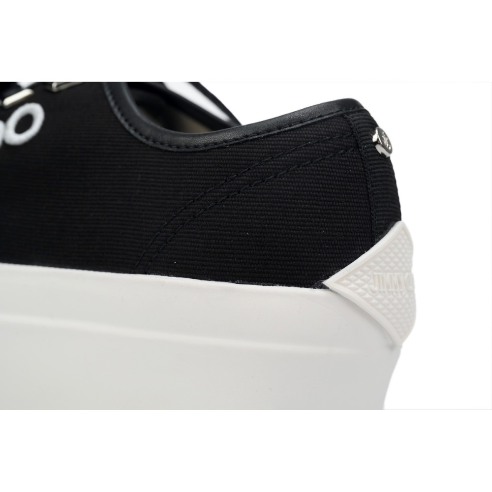 Jimmy Choo Palma Maxi Black and Latte Canvas Platform Trainers (Women) PALMAMAXIFCYE