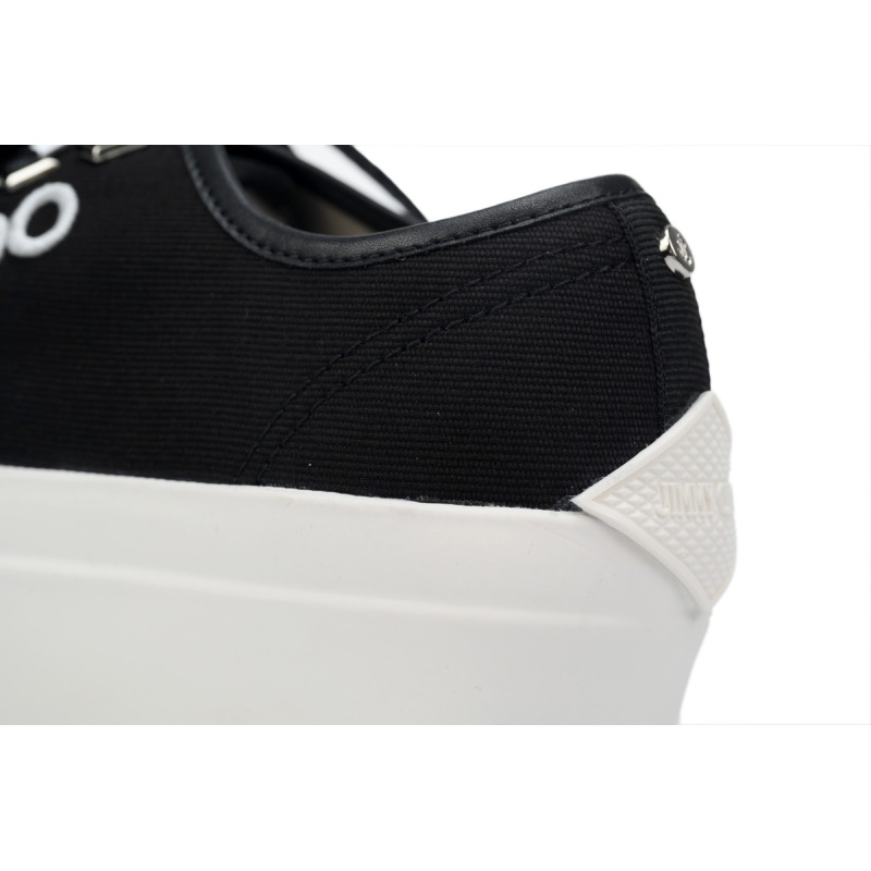 Jimmy Choo Palma Maxi Black and Latte Canvas Platform Trainers (Women) PALMAMAXIFCYE