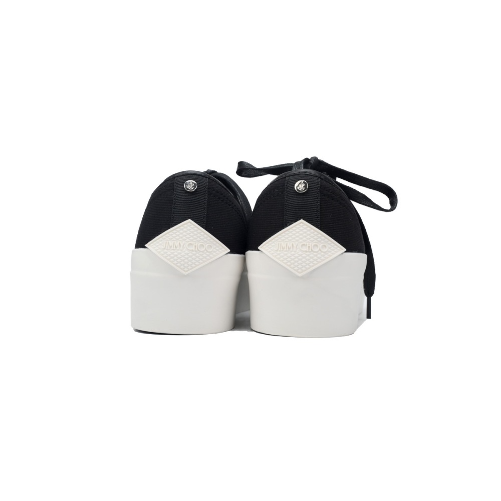Jimmy Choo Palma Maxi Black and Latte Canvas Platform Trainers (Women) PALMAMAXIFCYE
