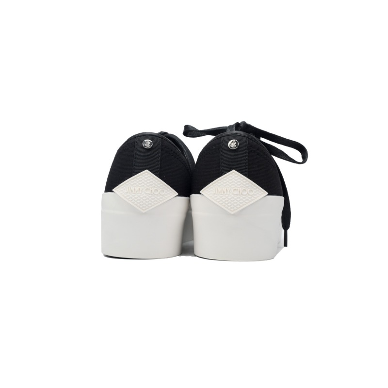 Jimmy Choo Palma Maxi Black and Latte Canvas Platform Trainers (Women) PALMAMAXIFCYE