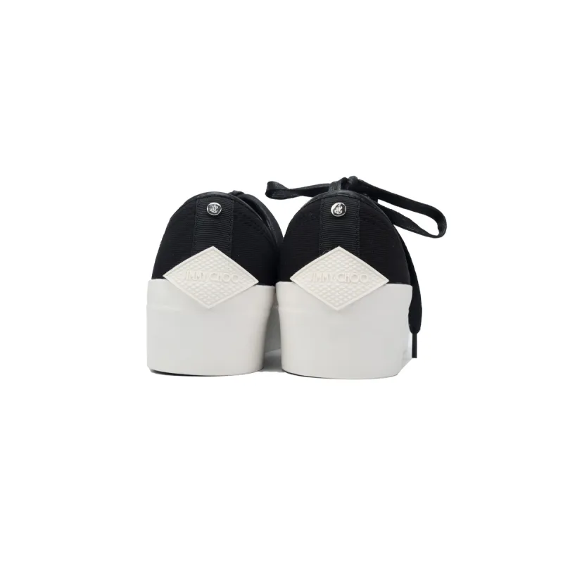 Jimmy Choo Palma Maxi Black and Latte Canvas Platform Trainers (Women) PALMAMAXIFCYE