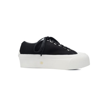 Jimmy Choo Palma Maxi Black and Latte Canvas Platform Trainers (Women) PALMAMAXIFCYE 02