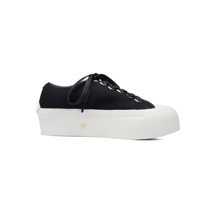 Jimmy Choo Palma Maxi Black and Latte Canvas Platform Trainers (Women) PALMAMAXIFCYE