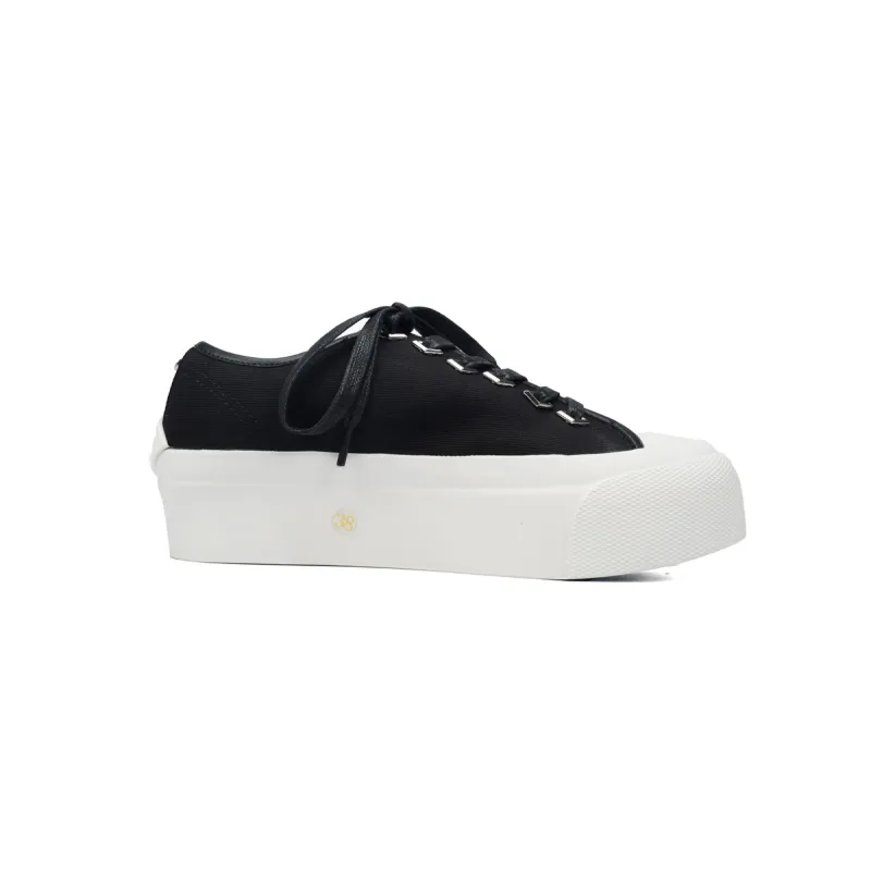 Jimmy Choo Palma Maxi Black and Latte Canvas Platform Trainers (Women) PALMAMAXIFCYE