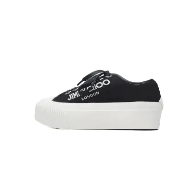 Jimmy Choo Palma Maxi Black and Latte Canvas Platform Trainers (Women) PALMAMAXIFCYE 01