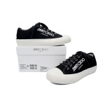 Jimmy Choo Palma Maxi Black and Latte Canvas Platform Trainers PALMAMAXIFCYE013921