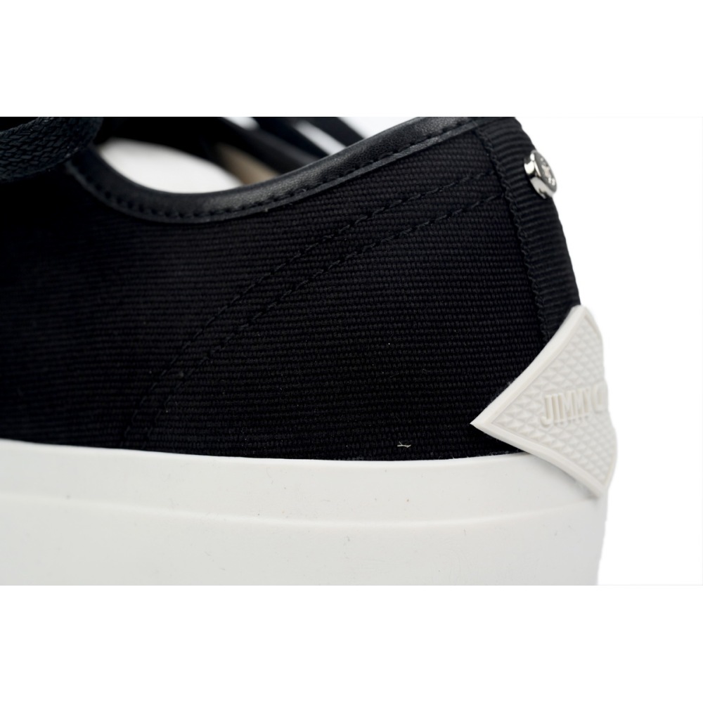 Jimmy Choo Palma Maxi Black and Latte Canvas Platform Trainers PALMAMAXIFCYE013921