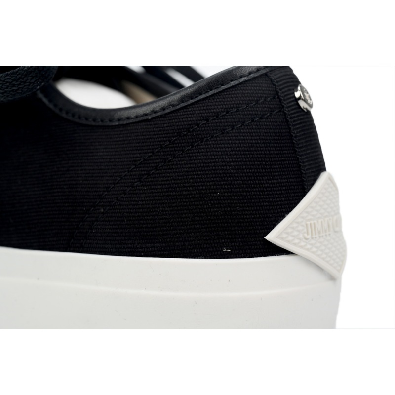 Jimmy Choo Palma Maxi Black and Latte Canvas Platform Trainers PALMAMAXIFCYE013921
