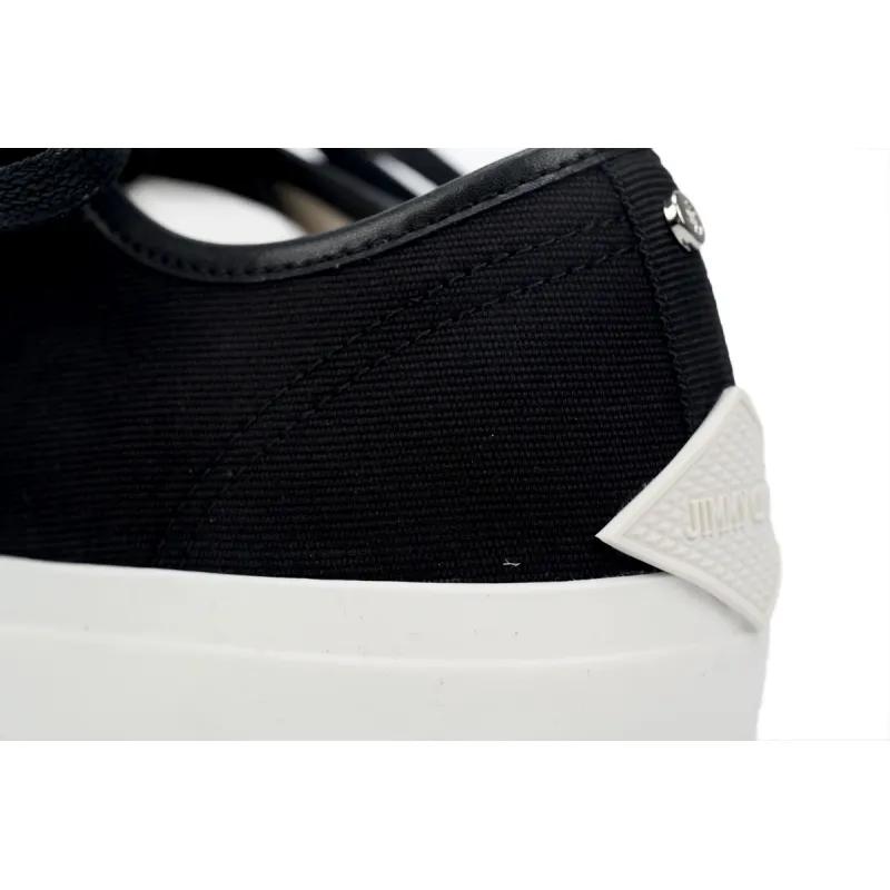 Jimmy Choo Palma Maxi Black and Latte Canvas Platform Trainers PALMAMAXIFCYE013921