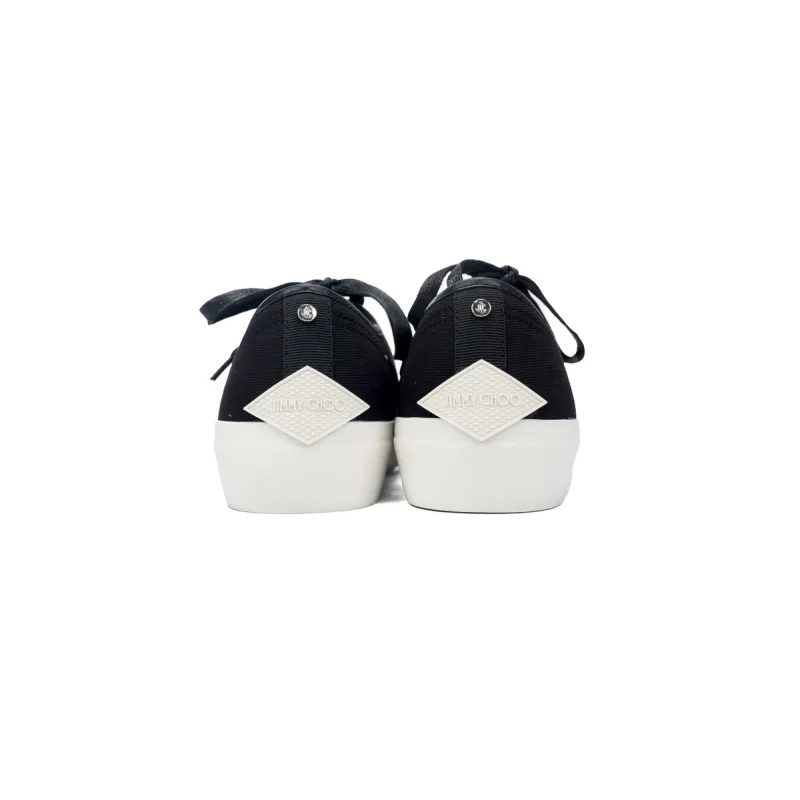 Jimmy Choo Palma Maxi Black and Latte Canvas Platform Trainers PALMAMAXIFCYE013921