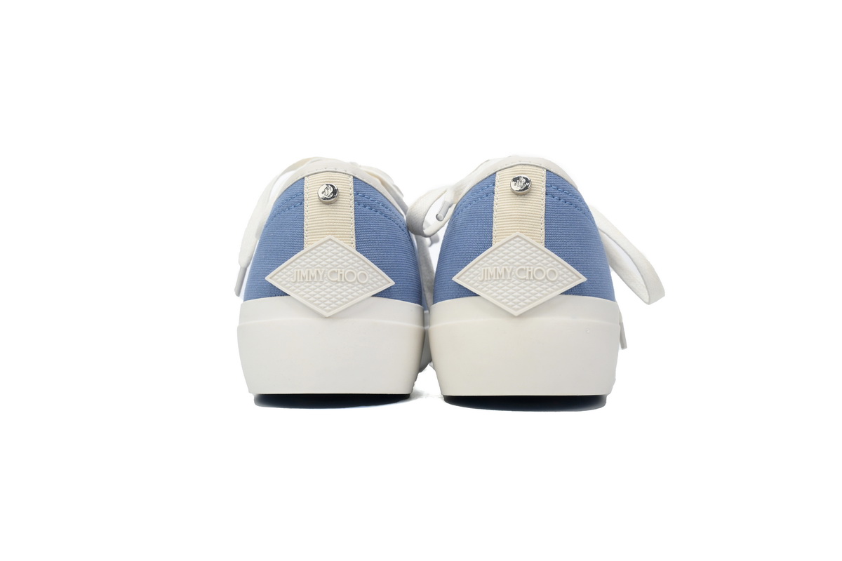 Jimmy Choo Palma Maxi Blue Canvas Platform Trainers PALMAMAXIFCYE043621
