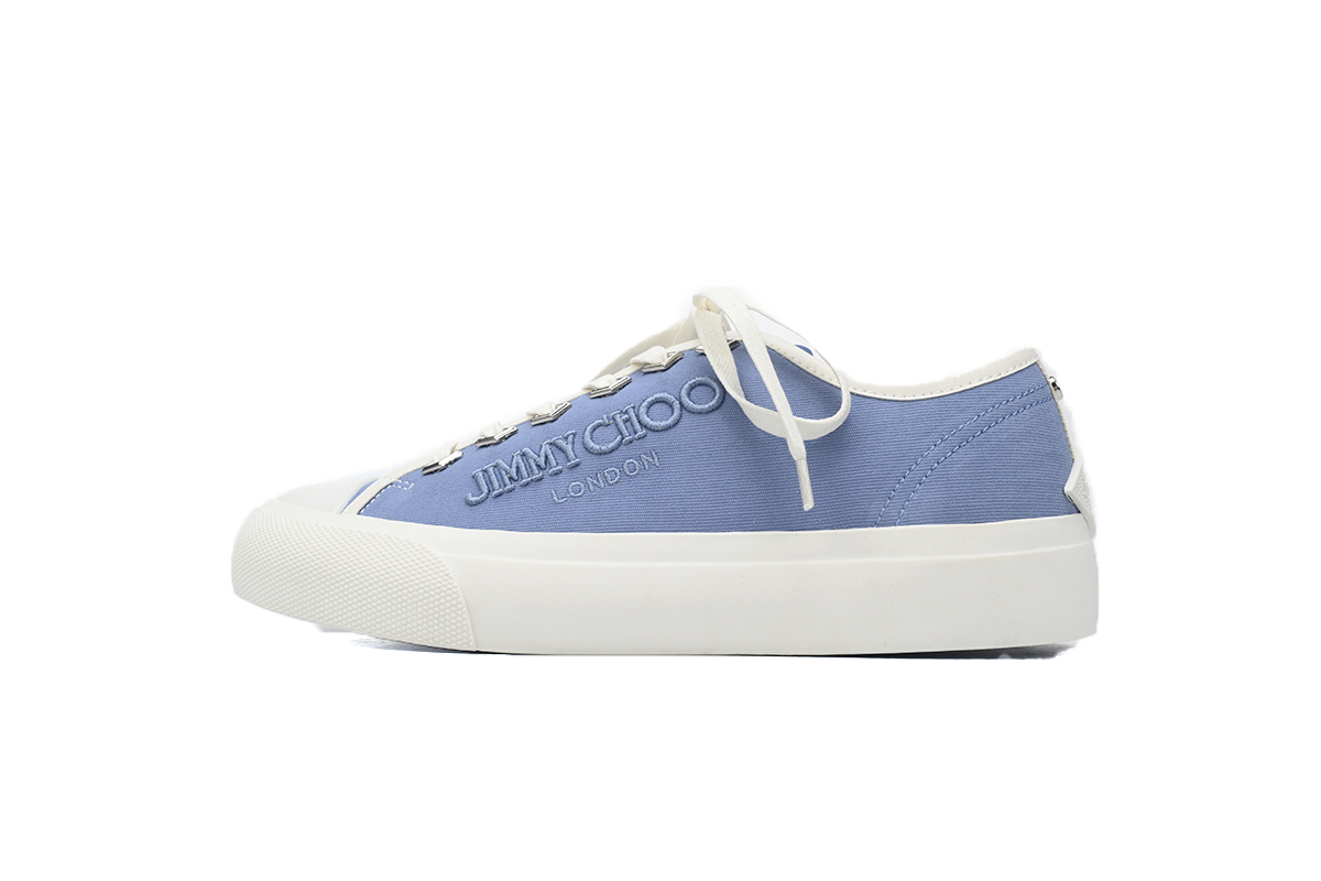 Jimmy Choo Palma Maxi Blue Canvas Platform Trainers PALMAMAXIFCYE043621